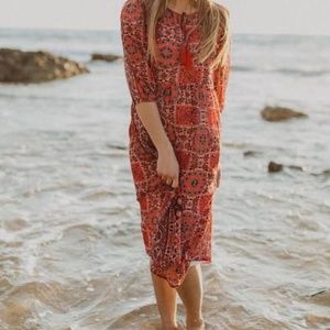 Piper and Scoot Red Midi Dress / size XXL